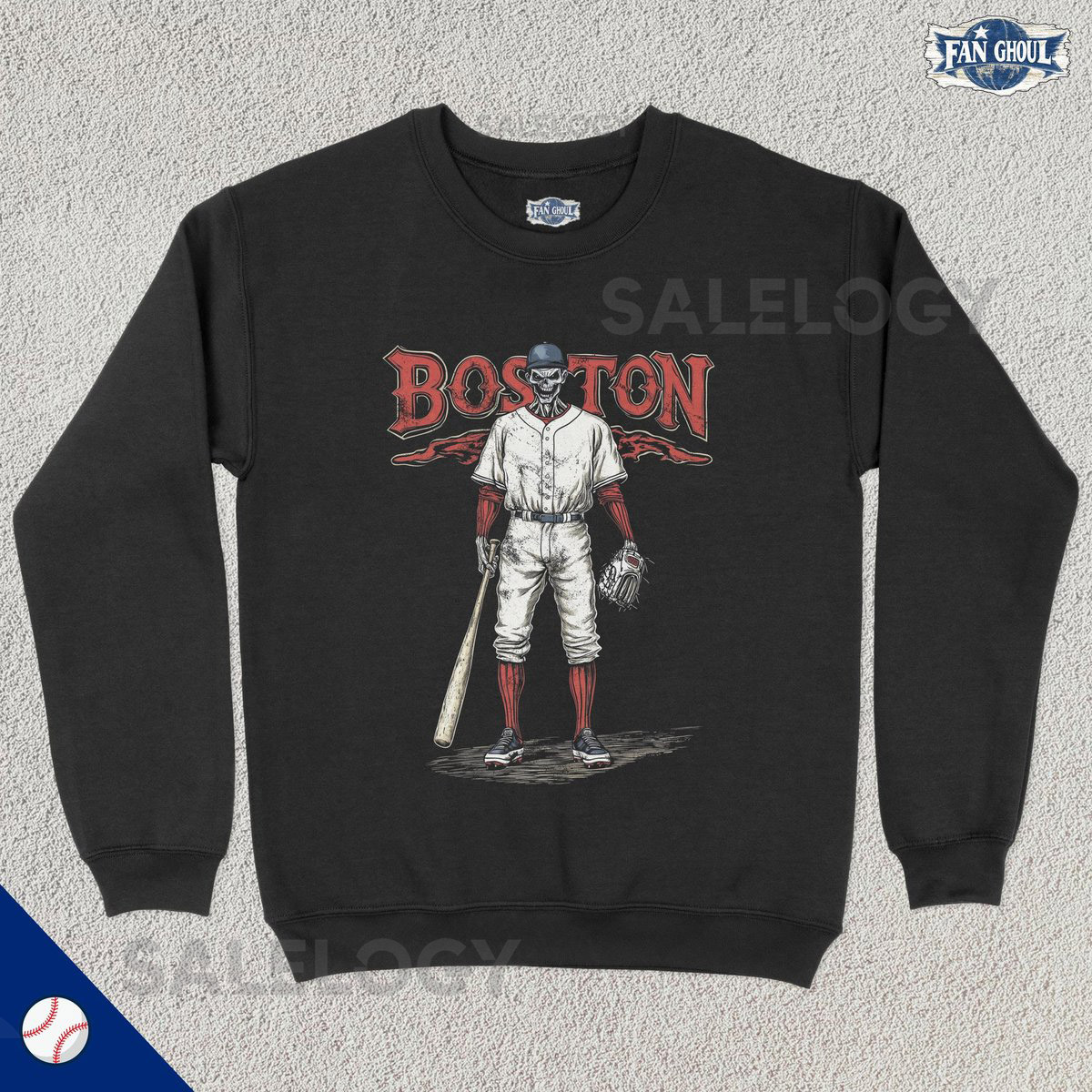 Boston Baseball Crewneck American Team Sports Sweatshirt US Sports Clothing Baseball Fan Gift Baseball Lover Apparel Vintage_148