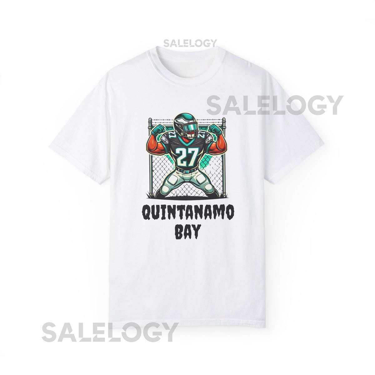 Quintanamo Bay Football Graphic T-Shirt NFL Philadelphia Eagles Quinyon Mitchell_81