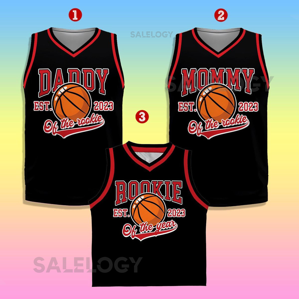 Custom Daddy Mommy Of Rookie Basketball Jersey Personalized Rookie Of The Year Kid Basketball Jersey Game Day Outfit Kids Birthday Jersey_155
