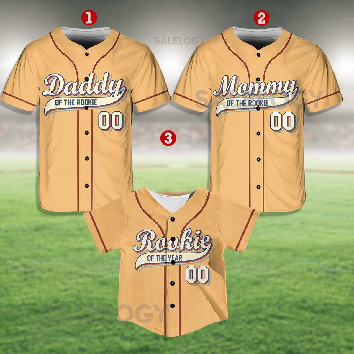 Personalized Daddy Mommy Of the Rookie Baseball Jersey Custom Name Number Shirt Rookie Of The Year Jersey Family Matching Outfits_81