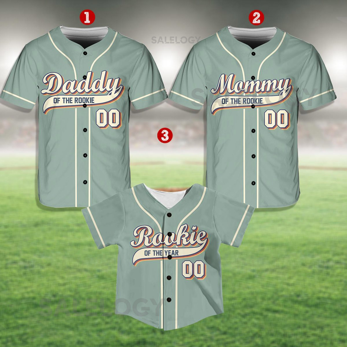 Personalized Daddy Mommy Of the Rookie Baseball Jersey Custom Name Number Shirt Rookie Of The Year Jersey Family Matching Outfits_82