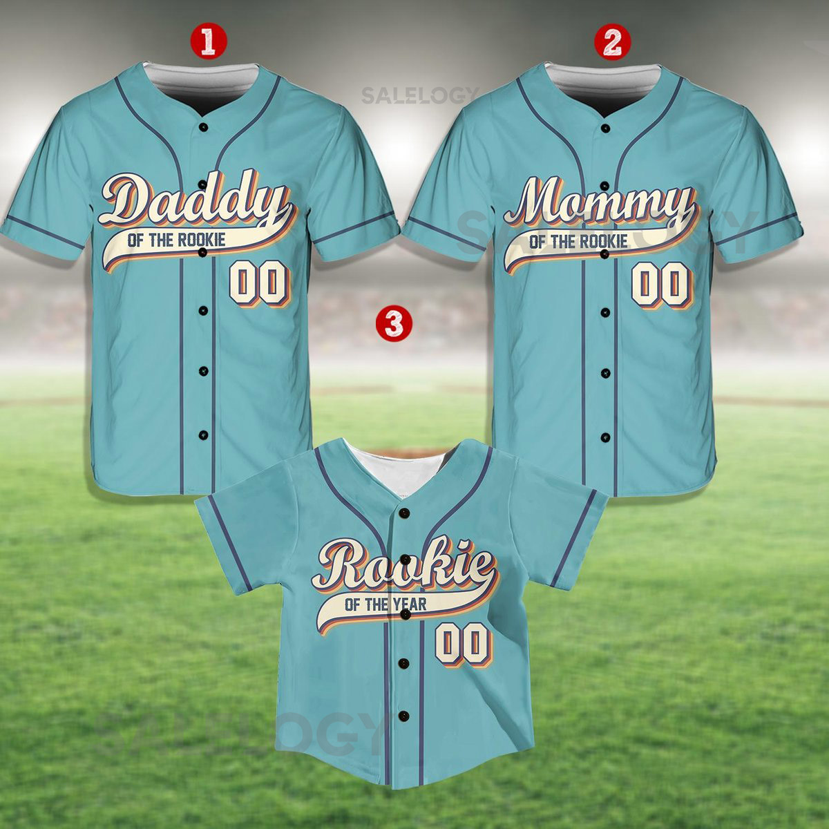 Personalized Daddy Mommy Of the Rookie Baseball Jersey Custom Name Number Shirt Rookie Of The Year Jersey Family Matching Outfits_83