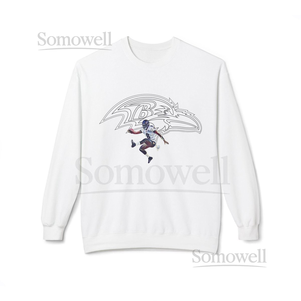 Lamar Jackson Ravens Sweatshirt Midweight Football Fan Apparel_764