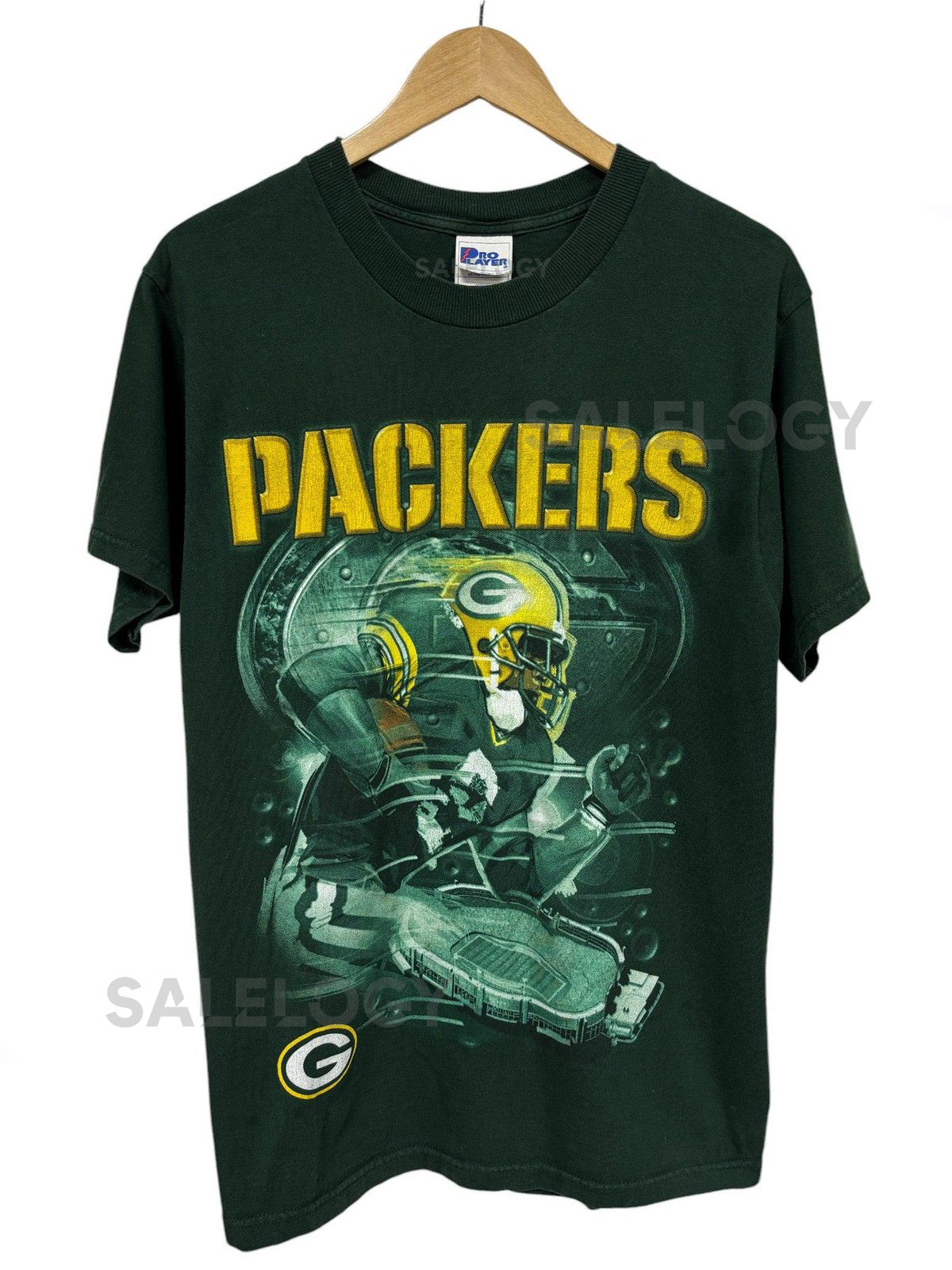 Vintage 90's Pro Player Green Bay Packers NFL Graphic Tee Size Medium_693