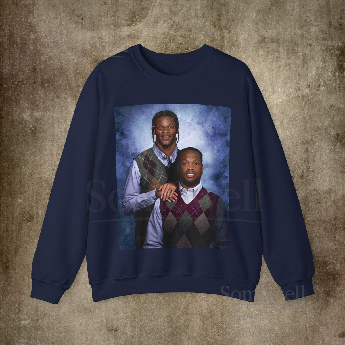 Lamar Jackson Derrick Henry Baltimore Sweatshirt Ravens Merch Graphic Crewneck Step Brothers Vintage Football Sweatshirt_758
