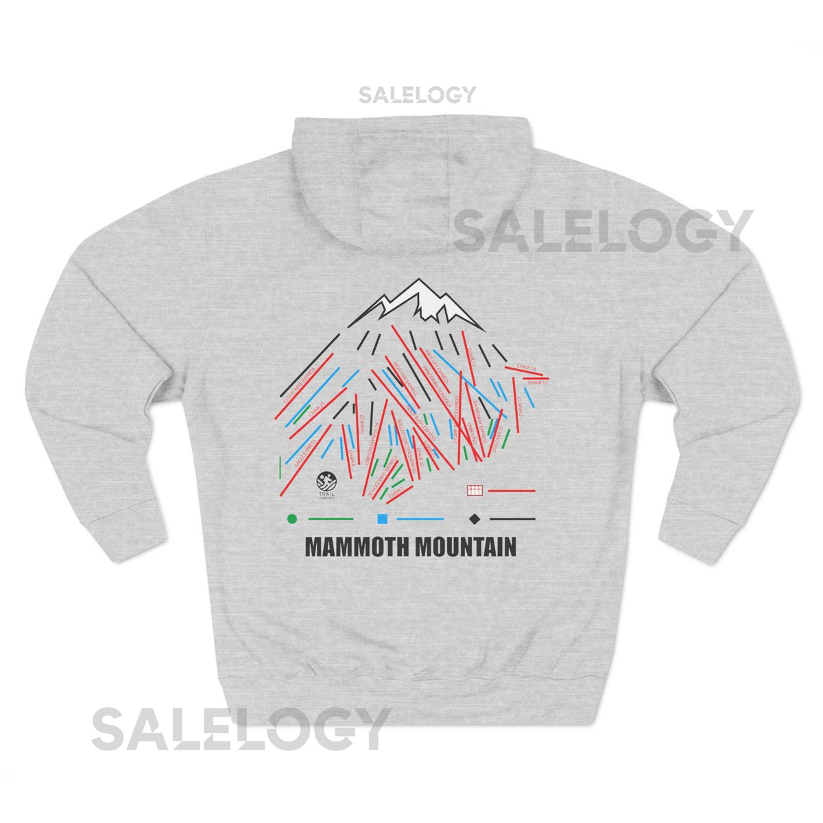 Mammoth Mountain Ski Resort Hoodie Winter Sports Map_279