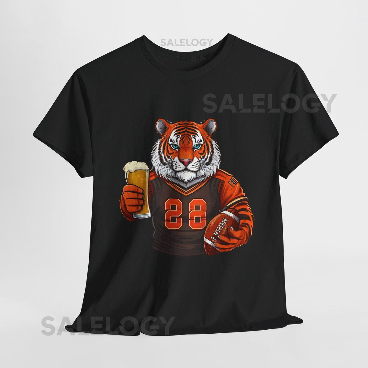 Cincinnati Bengals Tiger Holding Beer Football Fan T-Shirt_507