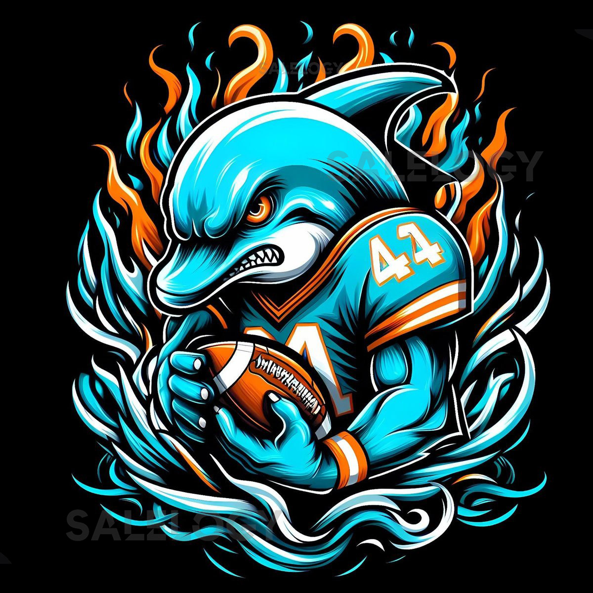 Miami Dolphins Football Team Graphic T-Shirt - Design 2_417
