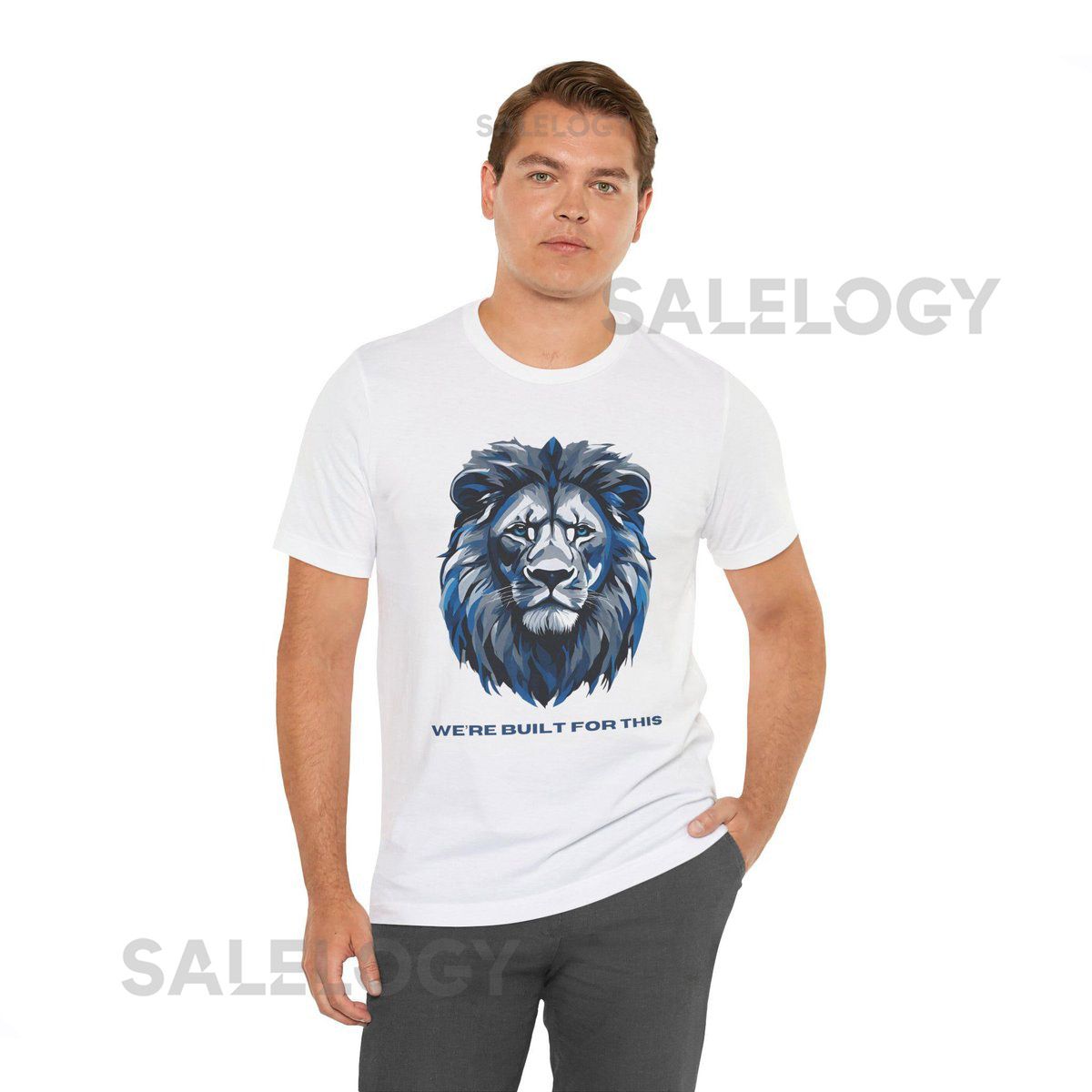 Detroit Lions Tee Lion Face Graphic Football Fan Apparel_289