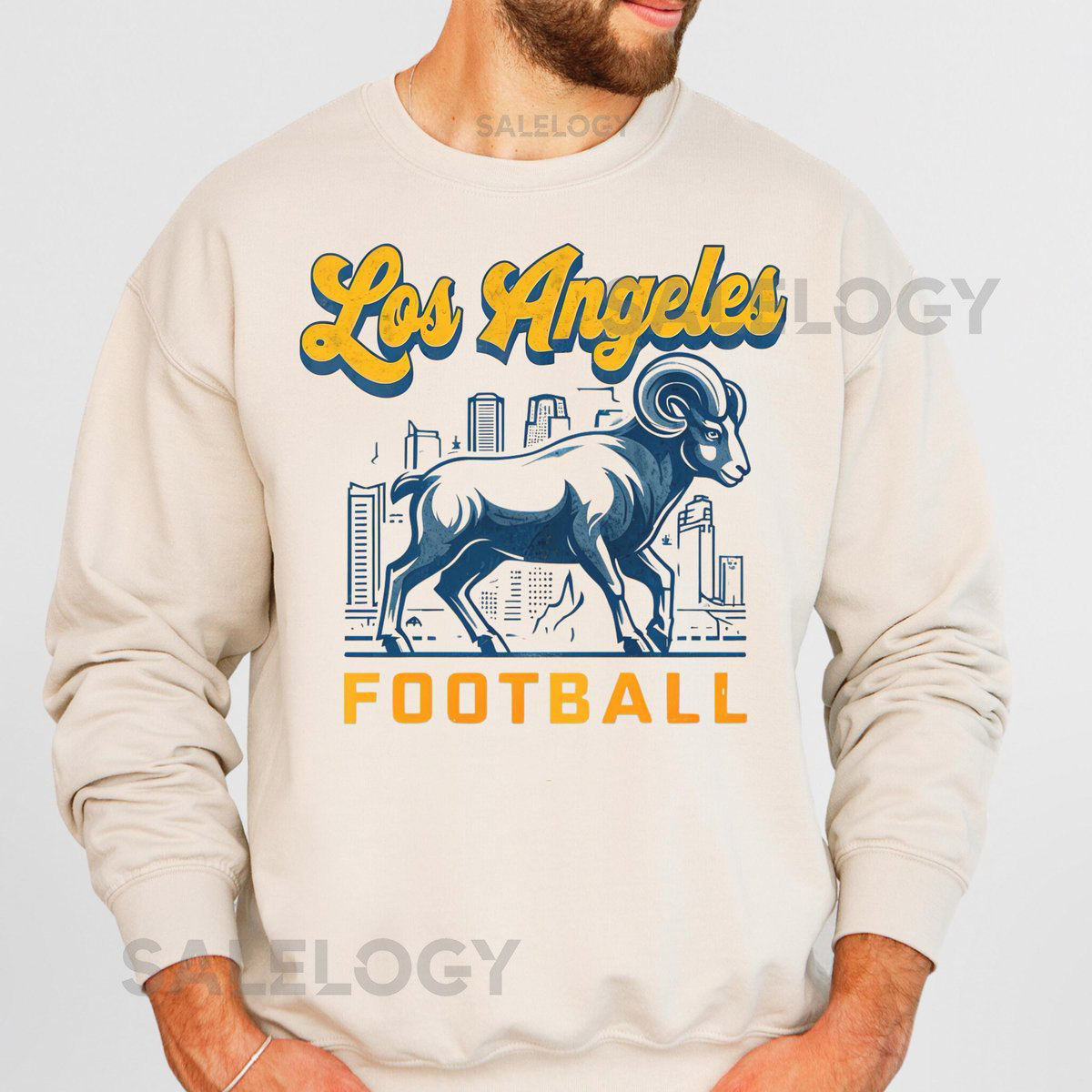 Los Angeles Football Sweatshirt - Retro Football Gameday Crewneck - Football Fan Apparel Pullover - Rams Sweatshirt_88