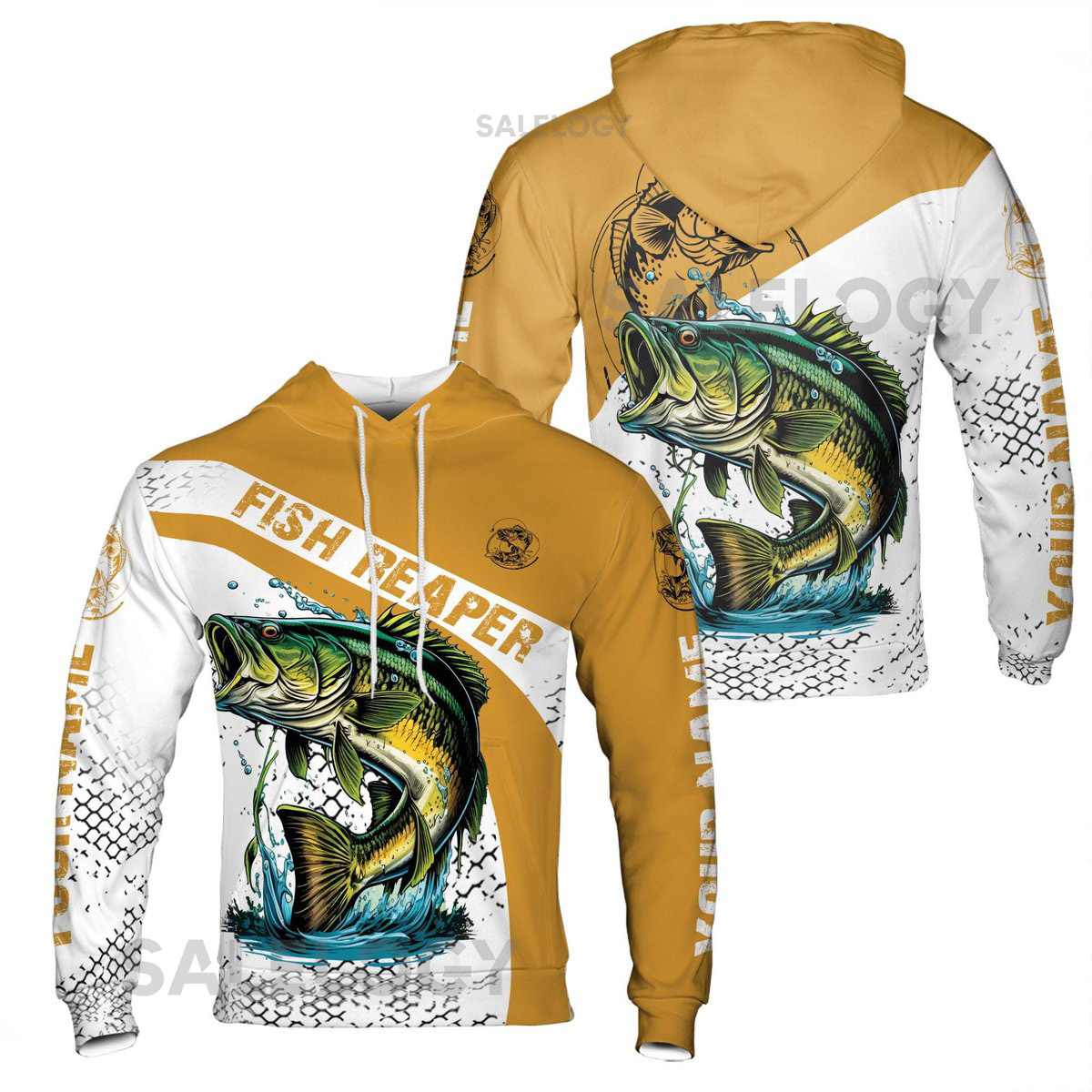 Custom Name Unisex Novelty Walleye Fishing Pullover Fish Reaper Hoodie S-5XL_69