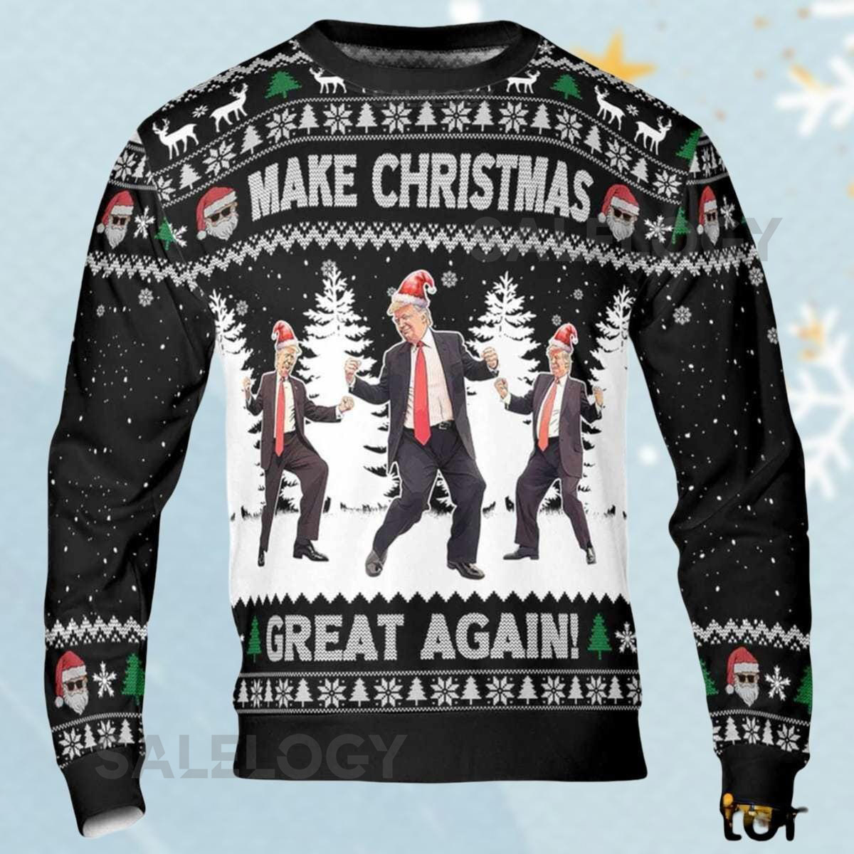 Christmas Trump Ugly Sweater Trump Make Christmas Sweater Trump Merry Christmas Snowflake Sweatshirt Funny Trump Santa Xmas Shirt