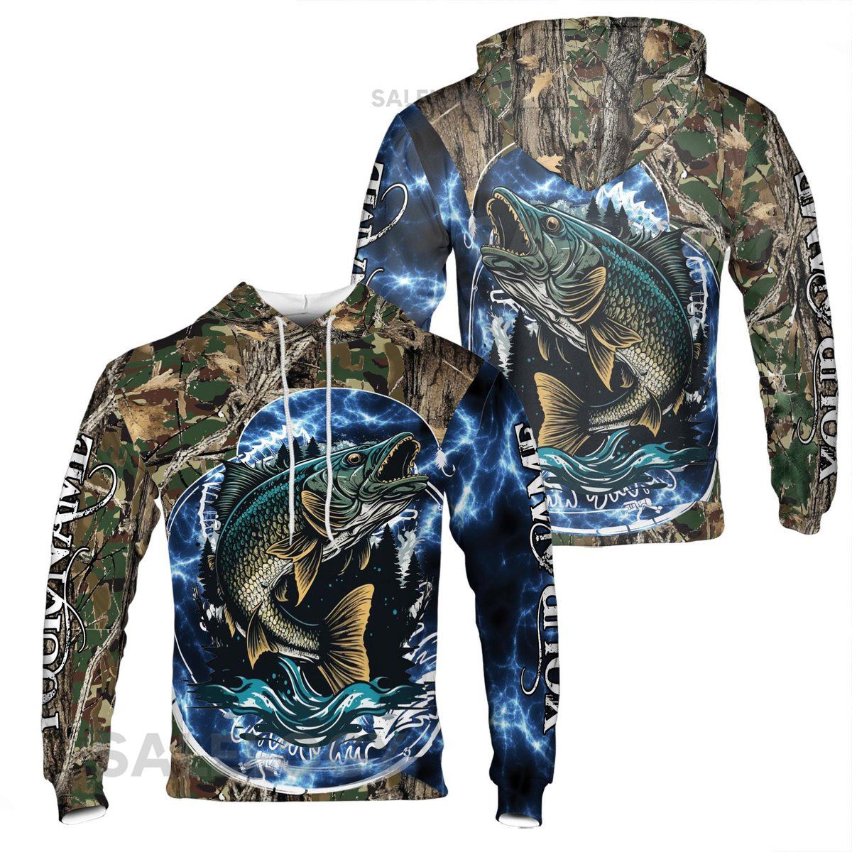 Custom Name Unisex Novelty Bass Fish Gifts For Men Hoodie S-5XL_66