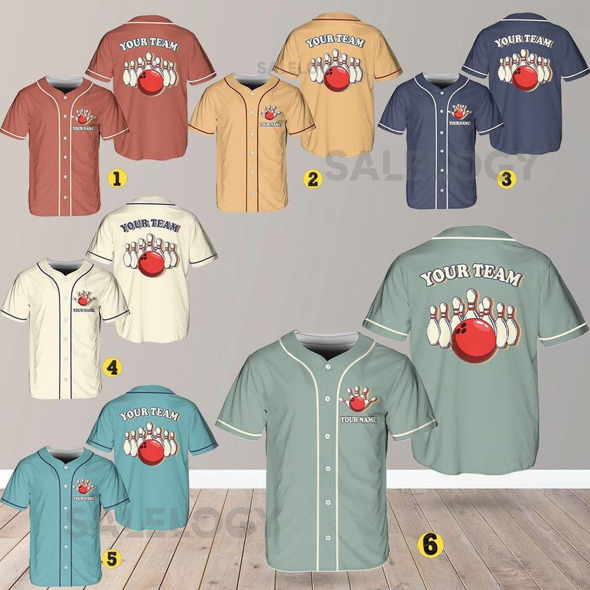 Personalized Vintage Bowling Team Baseball Jersey Custom Name Team Bowling Jersey Uniform For Bowling Team Bowling Lovers_719