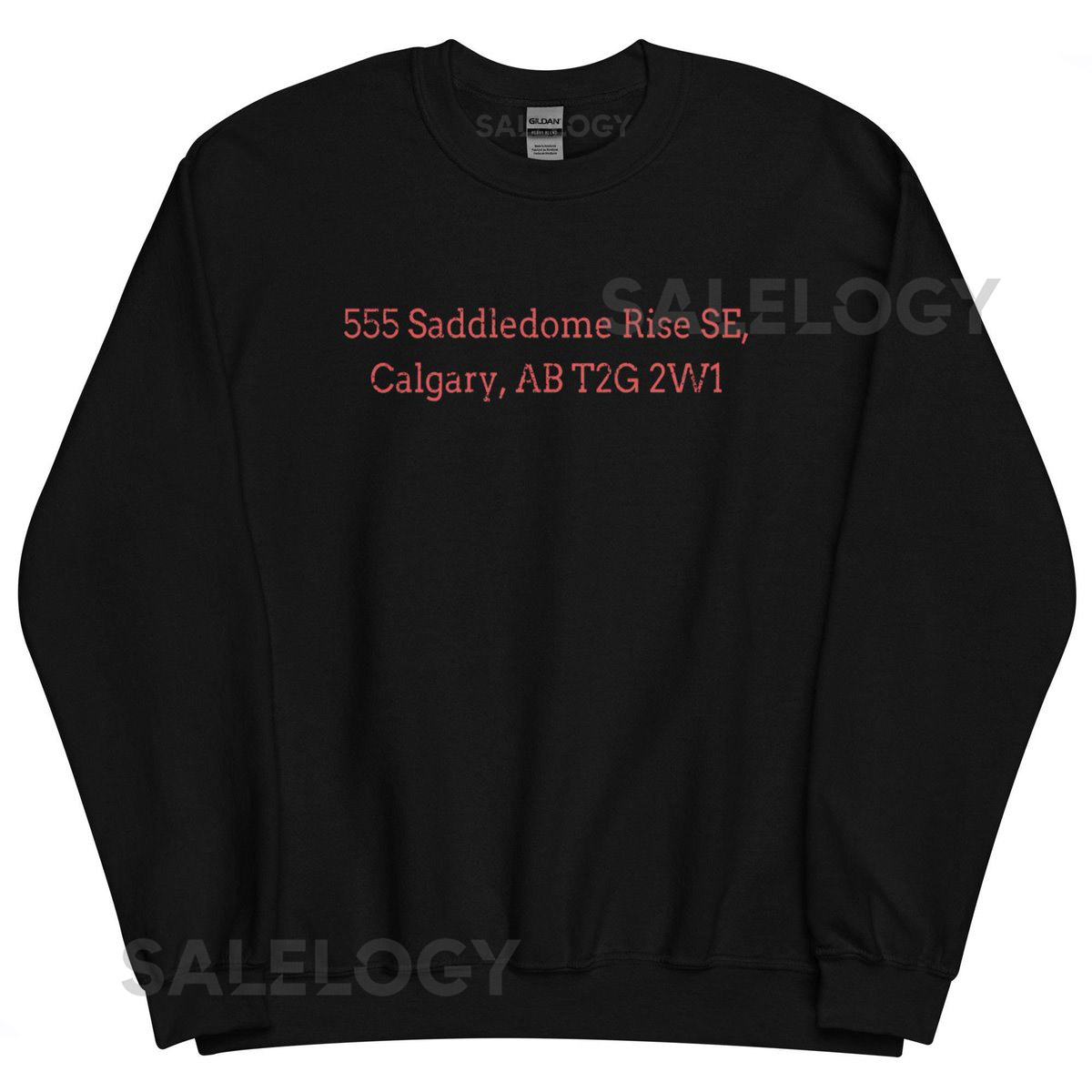Vintage Saddledome Address Crewneck Sweatshirt Calgary Hockey_127