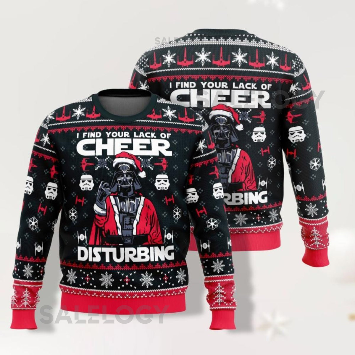 Santa Darth Vader Christmas Sweater I Find Your Lack of Cheer Star Wars Shirt Disney Family Ugly Xmas Sweater Holiday Sweater Party