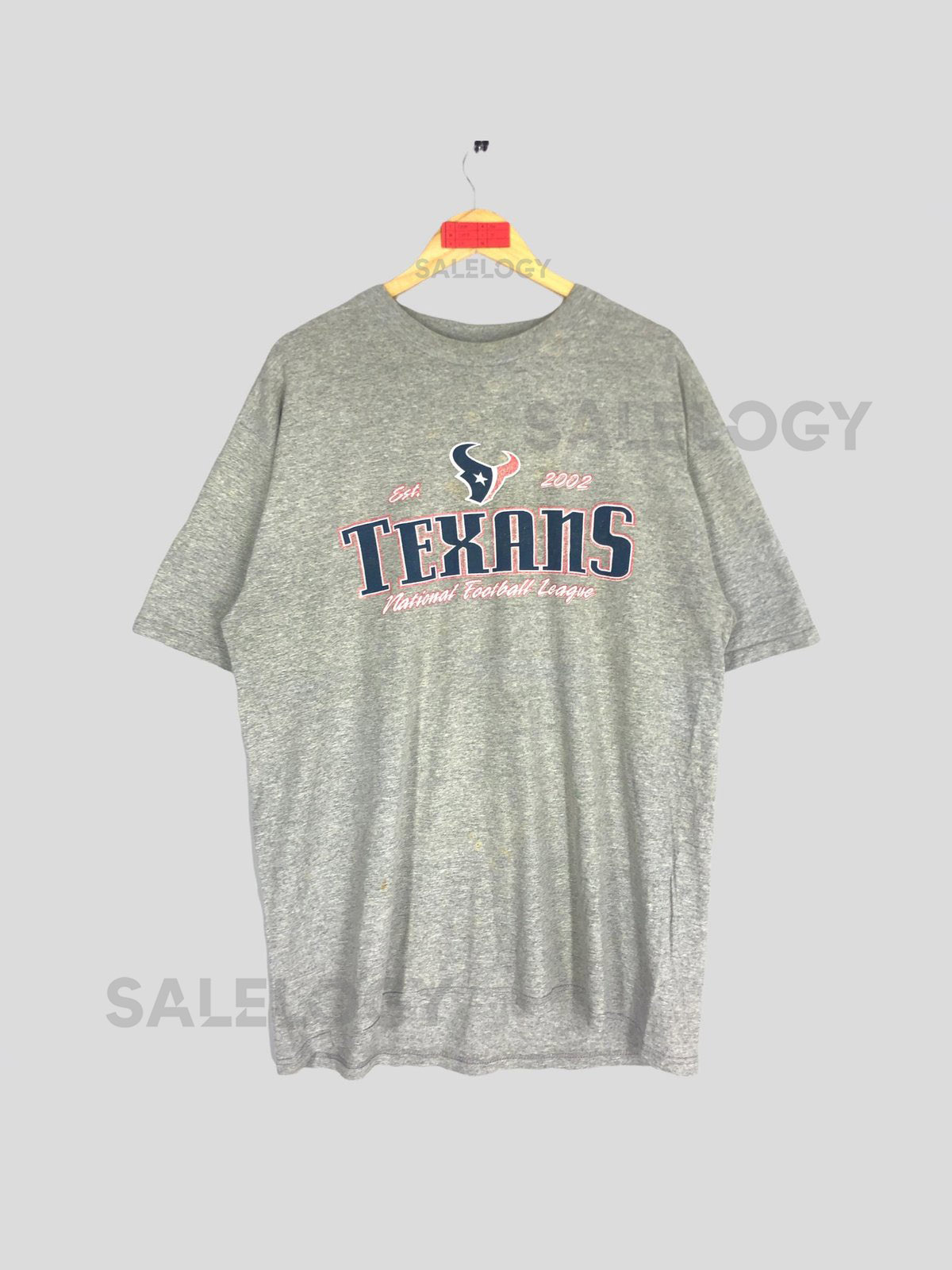 Vintage Houston Texans T-Shirt Gray NFL Tee _972