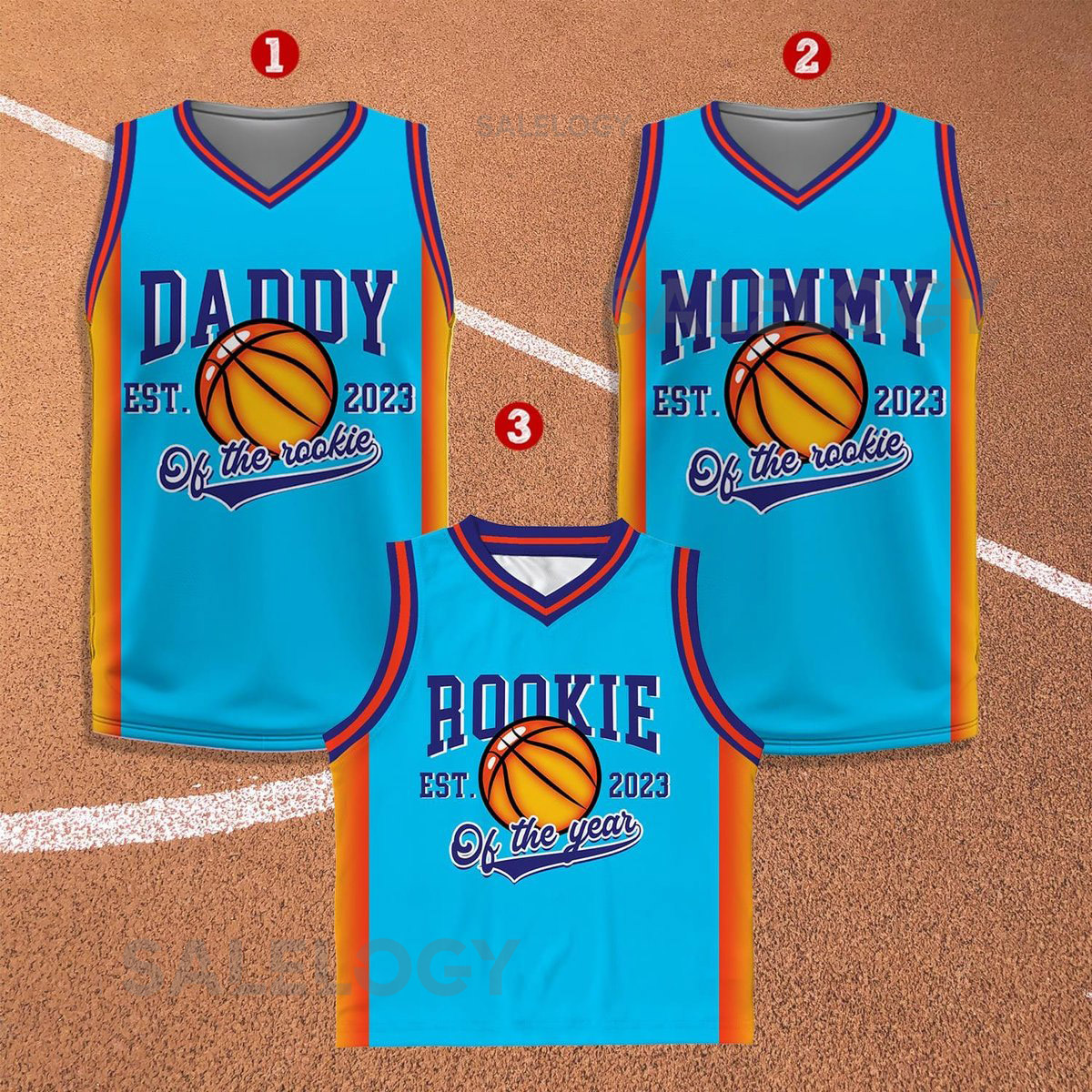 Custom Daddy Mommy Of Rookie Basketball Jersey Personalized Rookie Of The Year Kid Basketball Jersey Game Day Outfit Kids Birthday Jersey_157