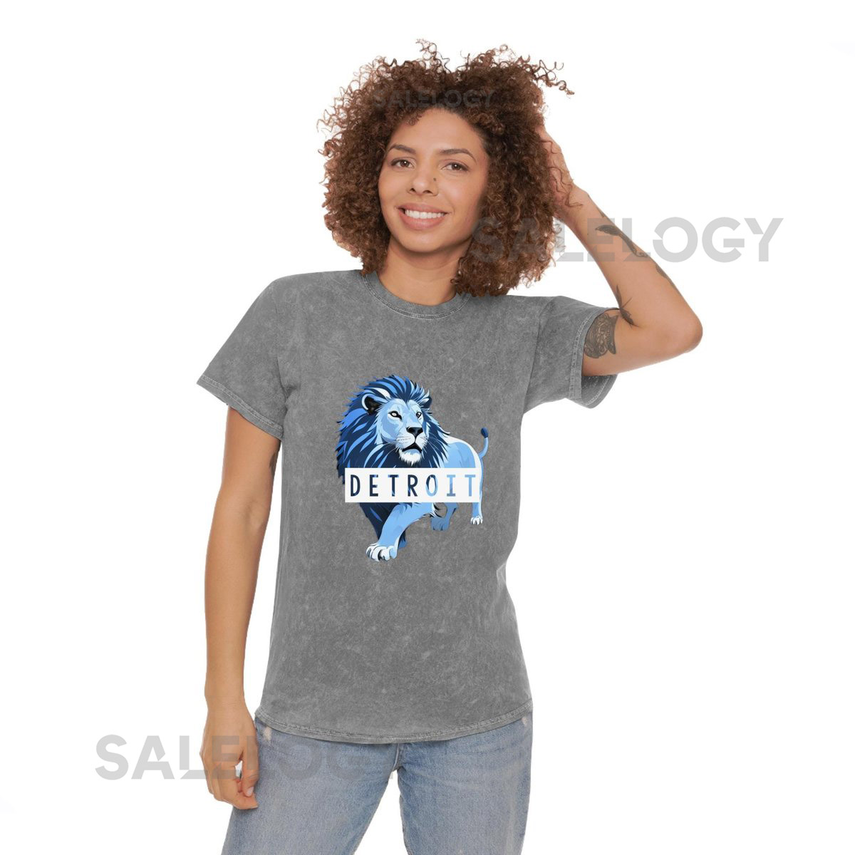 Detroit Lions Mineral Wash T-Shirt Vintage Style Tee Shirt Football Fan Apparel Distressed Graphic Tee Retro Sports Shirt_270