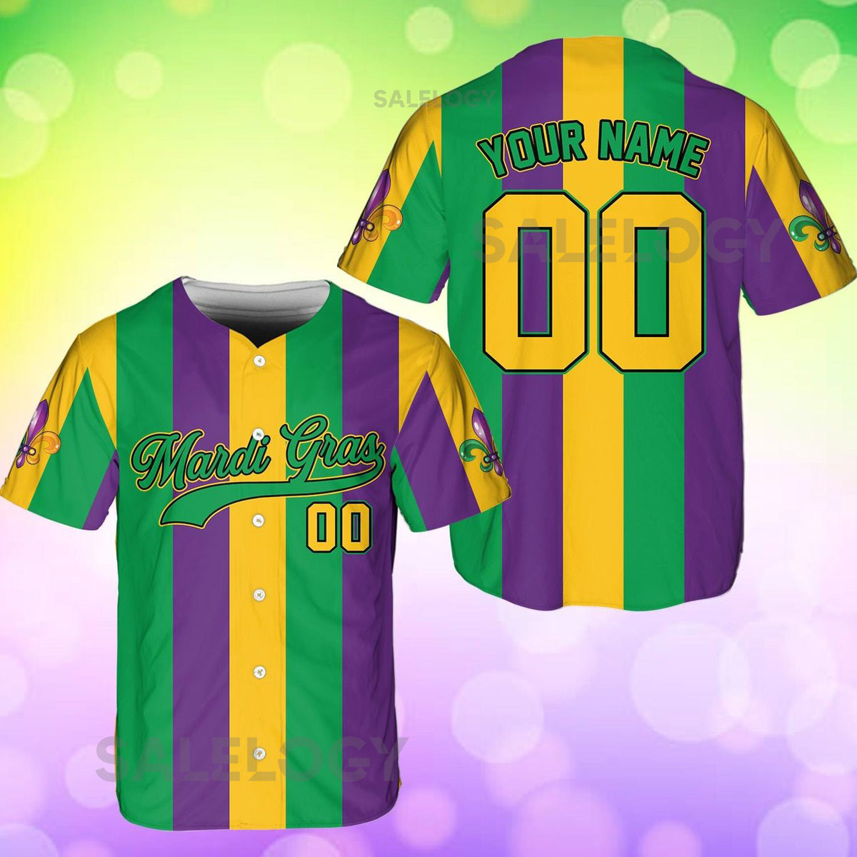 Personalized Mardi Gras Baseball Jersey Custom Name And Number Baseball Jersey Mardi Gras Carnival Jersey Gift For Family Matching_218