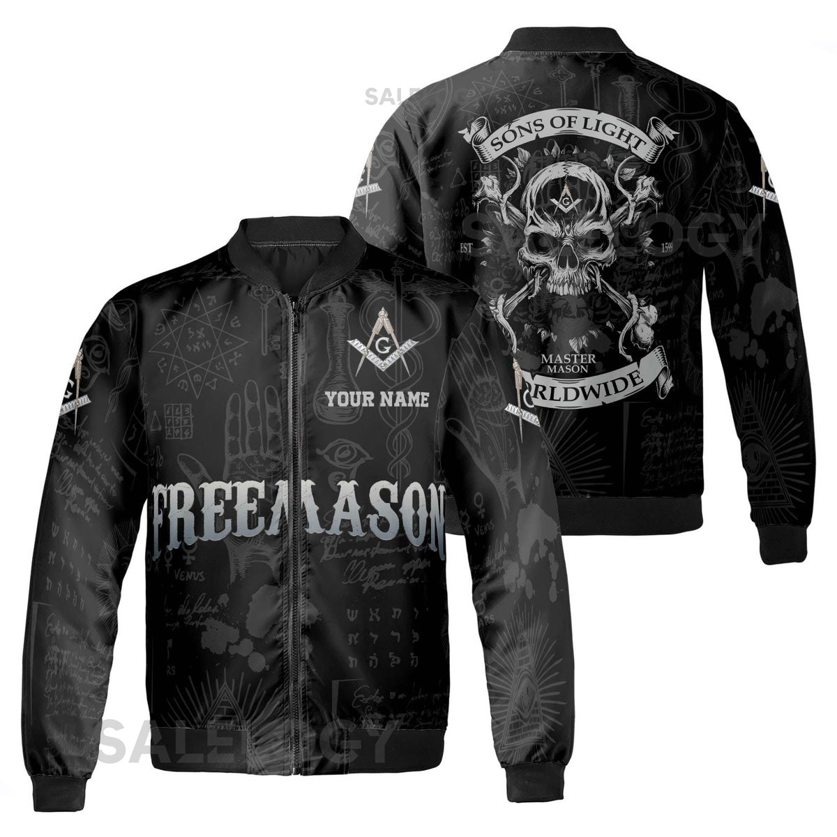 Custom Name Master Mason Sons of The Light Worldwide Bomber Jacket S-5XL_18