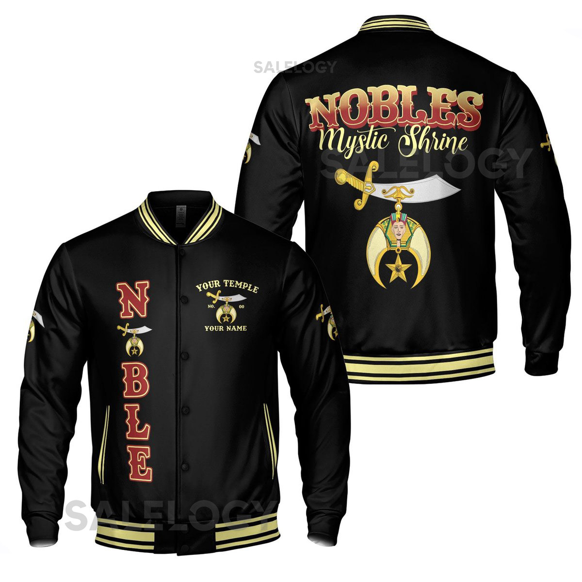 Personalized Mystic Shriner Noble Shriners Masonic Varsity Jacket S-5XL_105