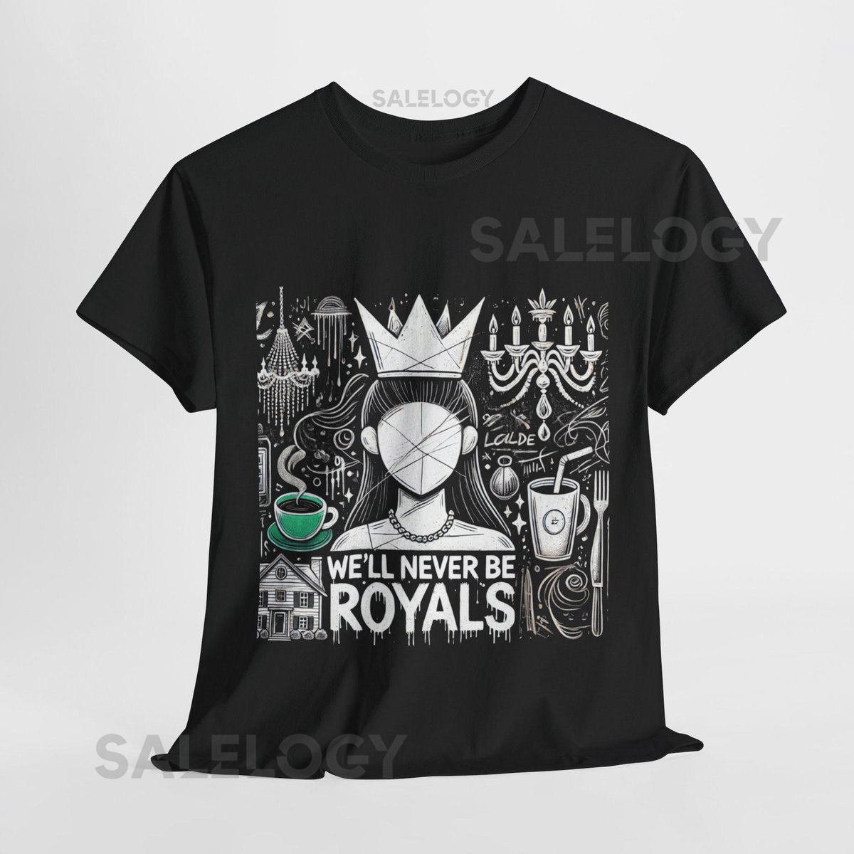 Royals Lyrics Graphic Tee - Music Lover Heavy Cotton T-Shirt_742