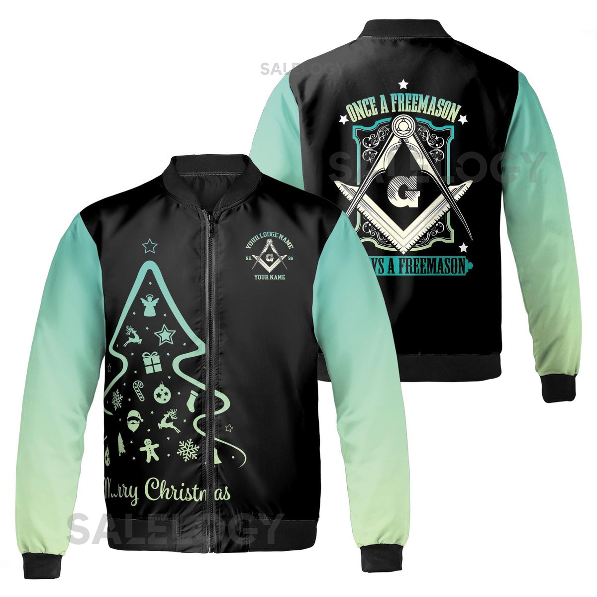 Personalized Merry Christmas Masonic Xmas Is Coming Freemasonry Bomber Jacket S-5XL_104