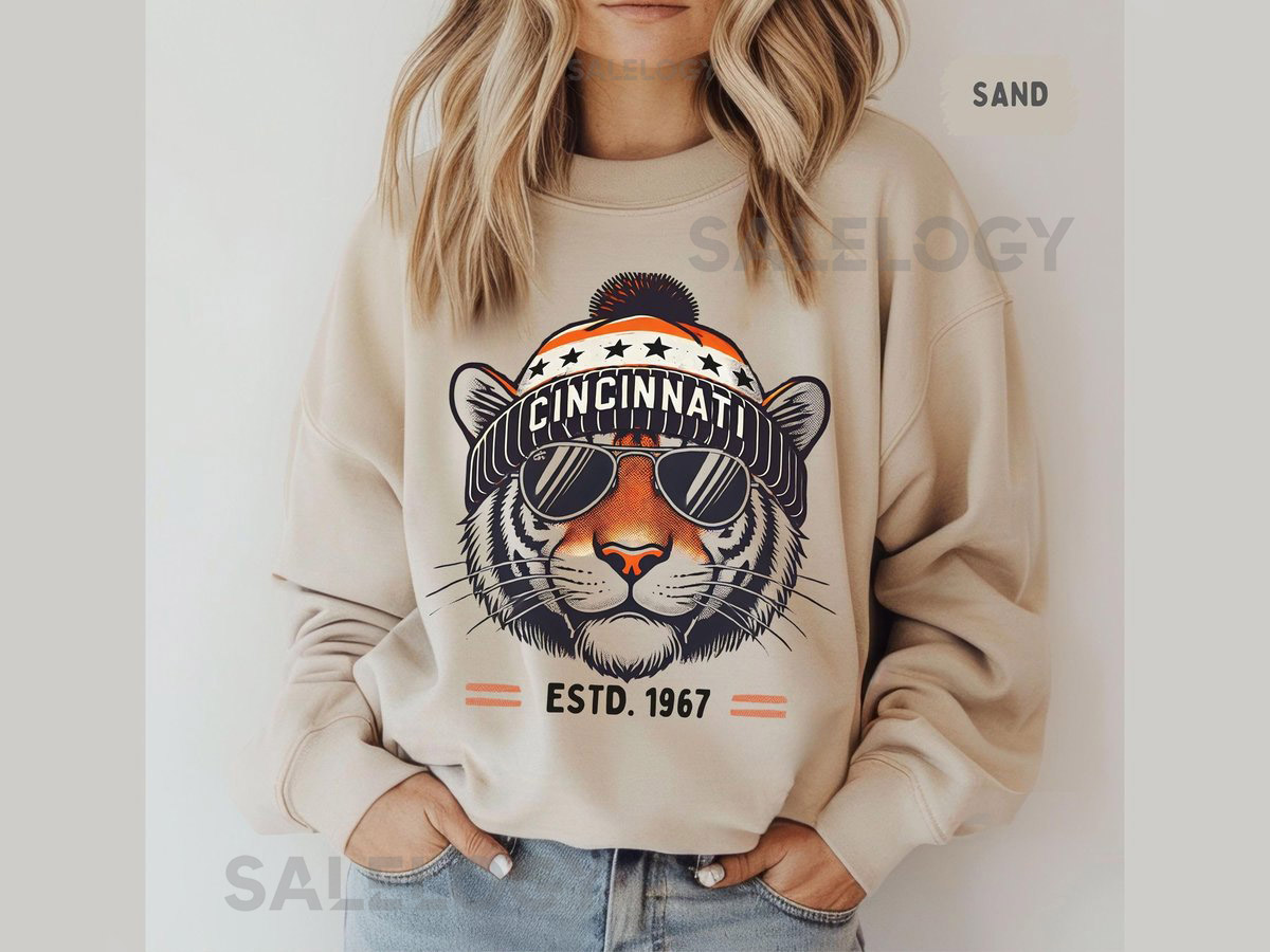 Cincinnati Football Sweatshirt - Unisex Crewneck Cincinnati Fan Gift Sports Team Apparel Cozy Pullover Cincy Game Day Gear_538