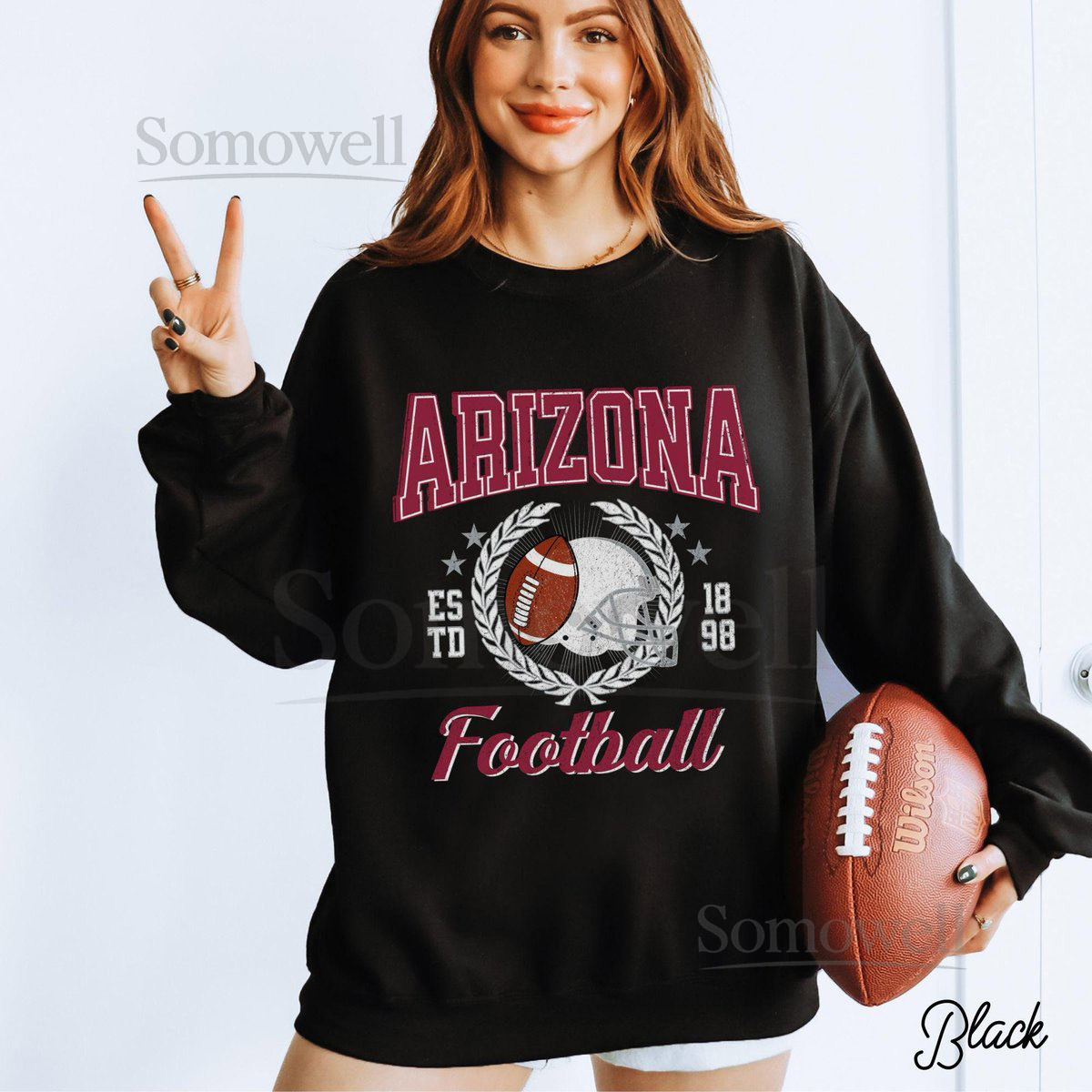 Vintage Arizona Football Sweatshirt Football Cardinal Sweatshirt for Game Day Cardinal Fan Gift Cardinal Tailgate Crewneck Sweater_977
