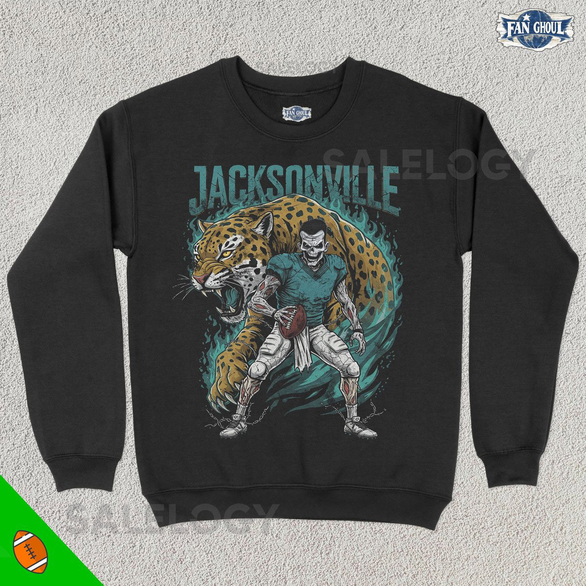 Jacksonville Football Crewneck American Team Sports Sweatshirt US Sports Clothing Football Fan Gift Football Apparel Vintage _587