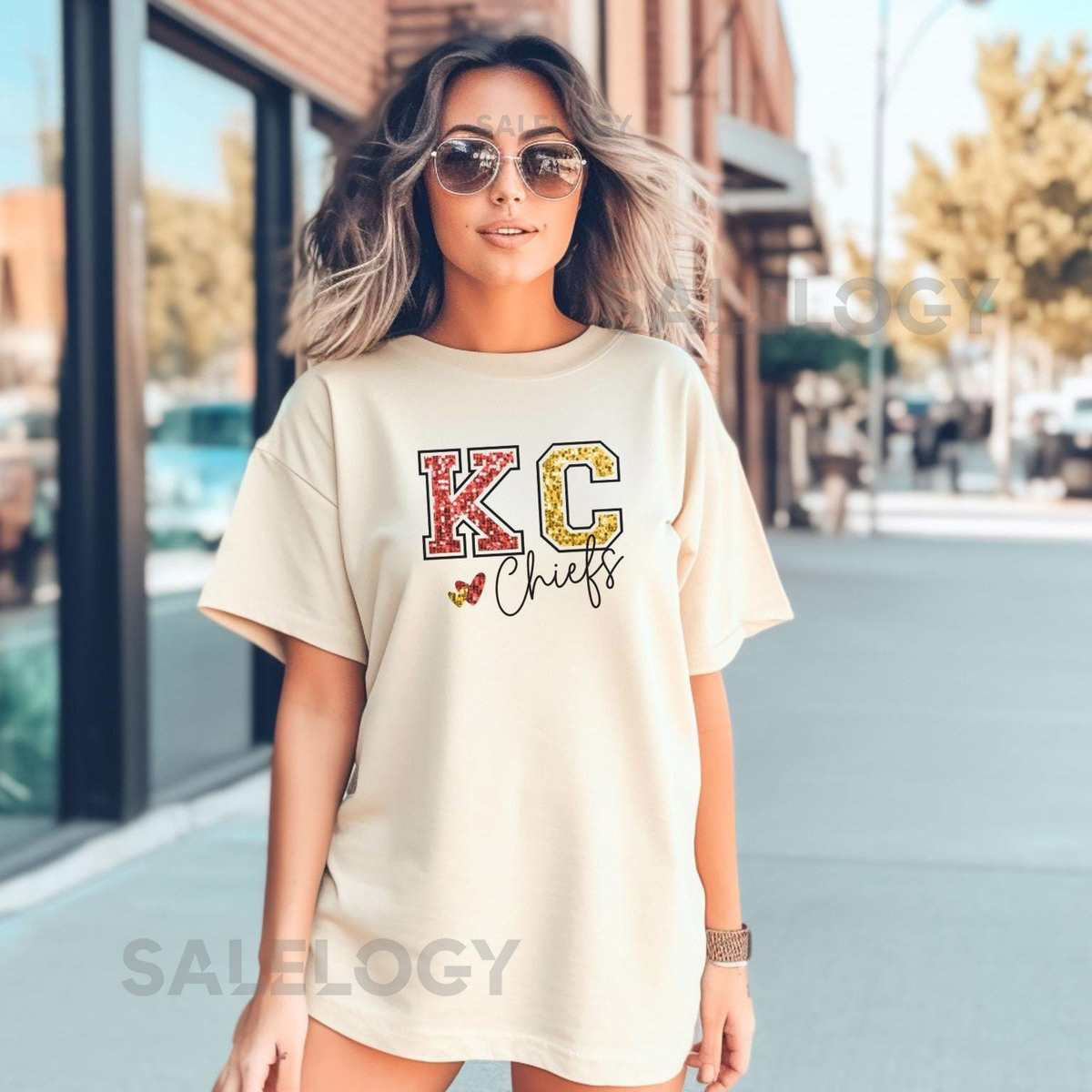 KC Vibes - Faux Sequins Chiefs Tee_414