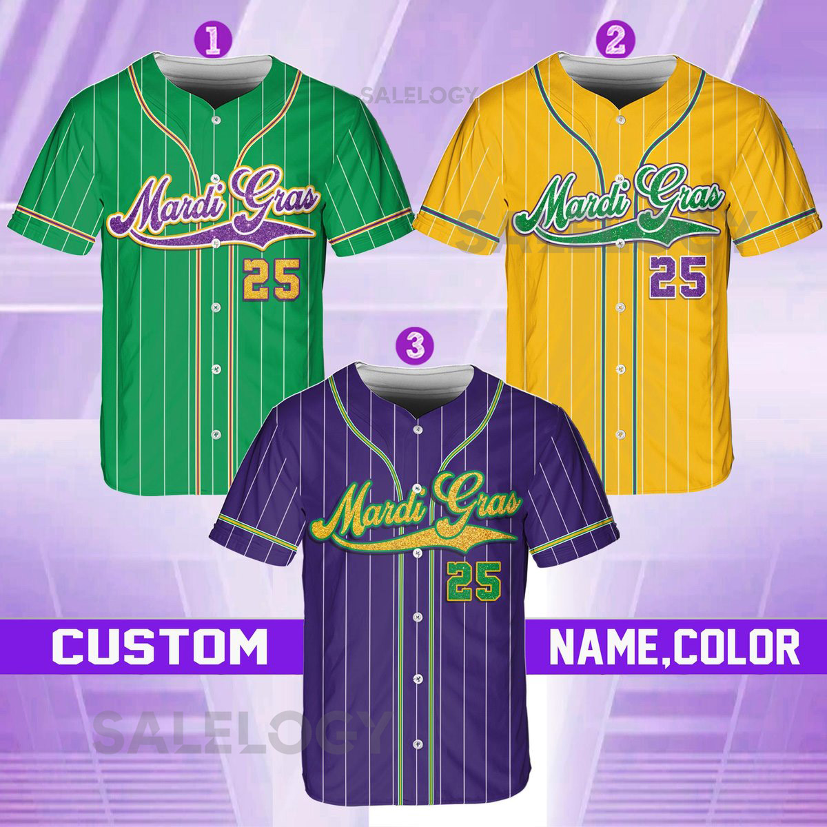 Personalized Glitter Mardi Gras Baseball Jersey Custom Name And Number Baseball Jersey Mardi Gras Carnival Jersey Printed Glitter_118