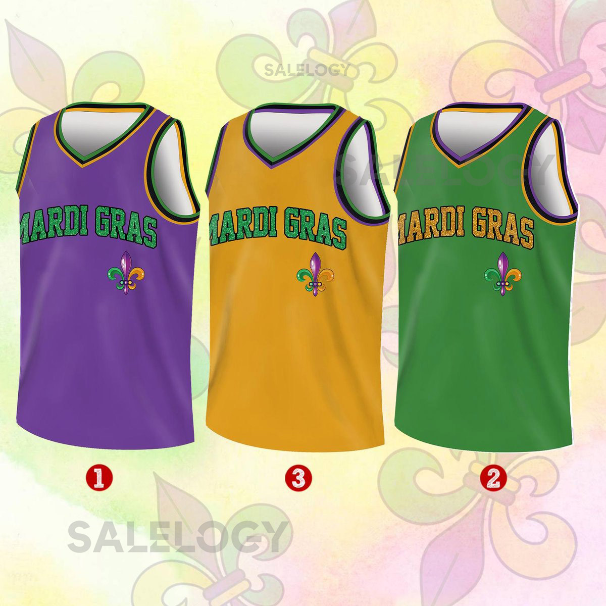 Custom Glitter Mardi Gras Basketball Jersey Team Name Number Basketball Jersey Team Basketball Jersey for Mardi Gras Printed Glitter_170