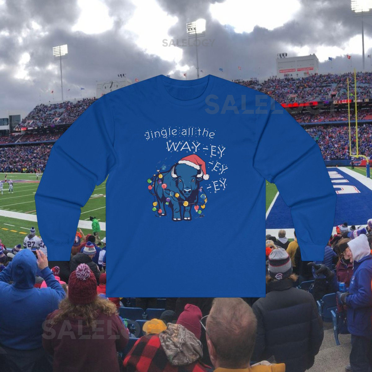 Buffalo Bills Christmas Long Sleeve Tee Merry BIllsmas Shirt for Bills Mafia Jingle all the Way-ey-ey-ey Holiday Football Fan Gift Bills_224