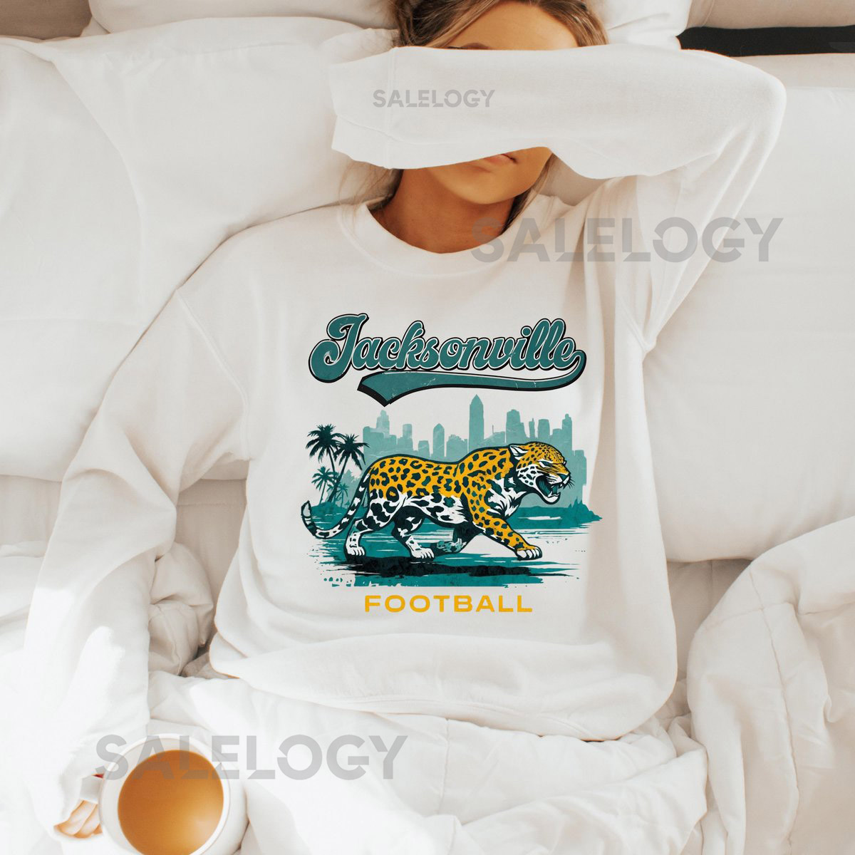 Jacksonville Football Sweatshirt - Retro Football Crewneck - Jags Pu_615