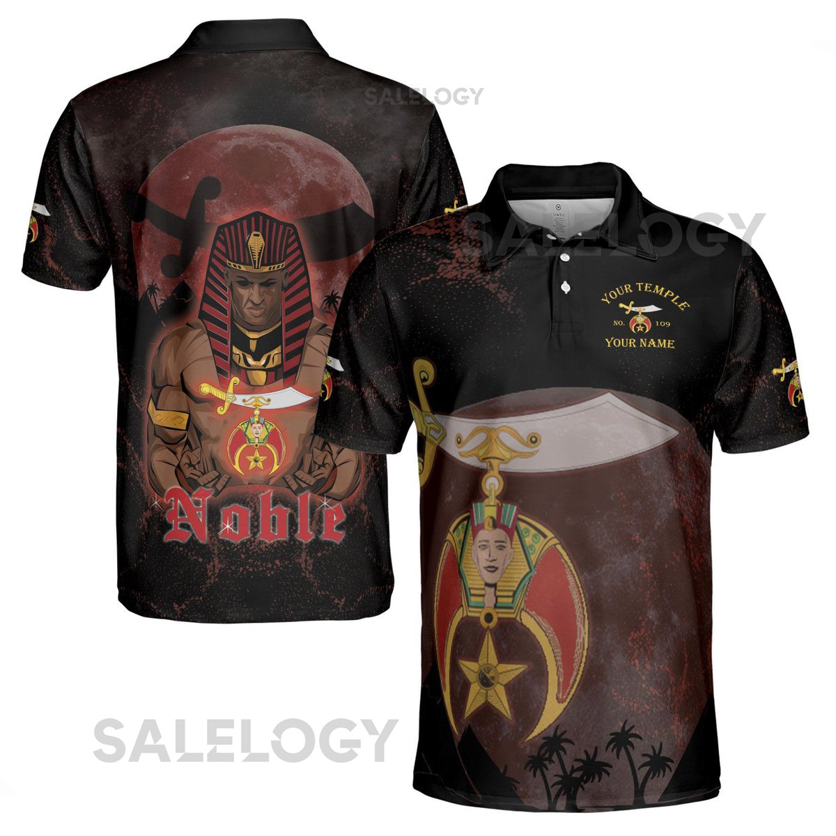 Customized Freemason Noble Shriners In Moonlight Men's Polo S-5XL_414