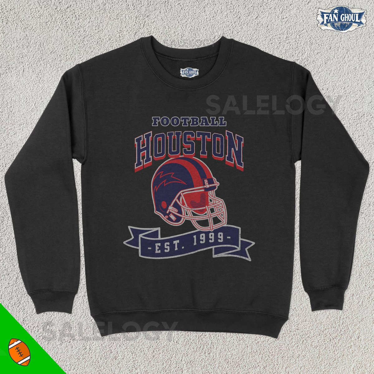 Vintage Houston Football Crewneck American Sports Sweatshirt US Sports Clothing Football Fan Gift Football Varsity Apparel V_953