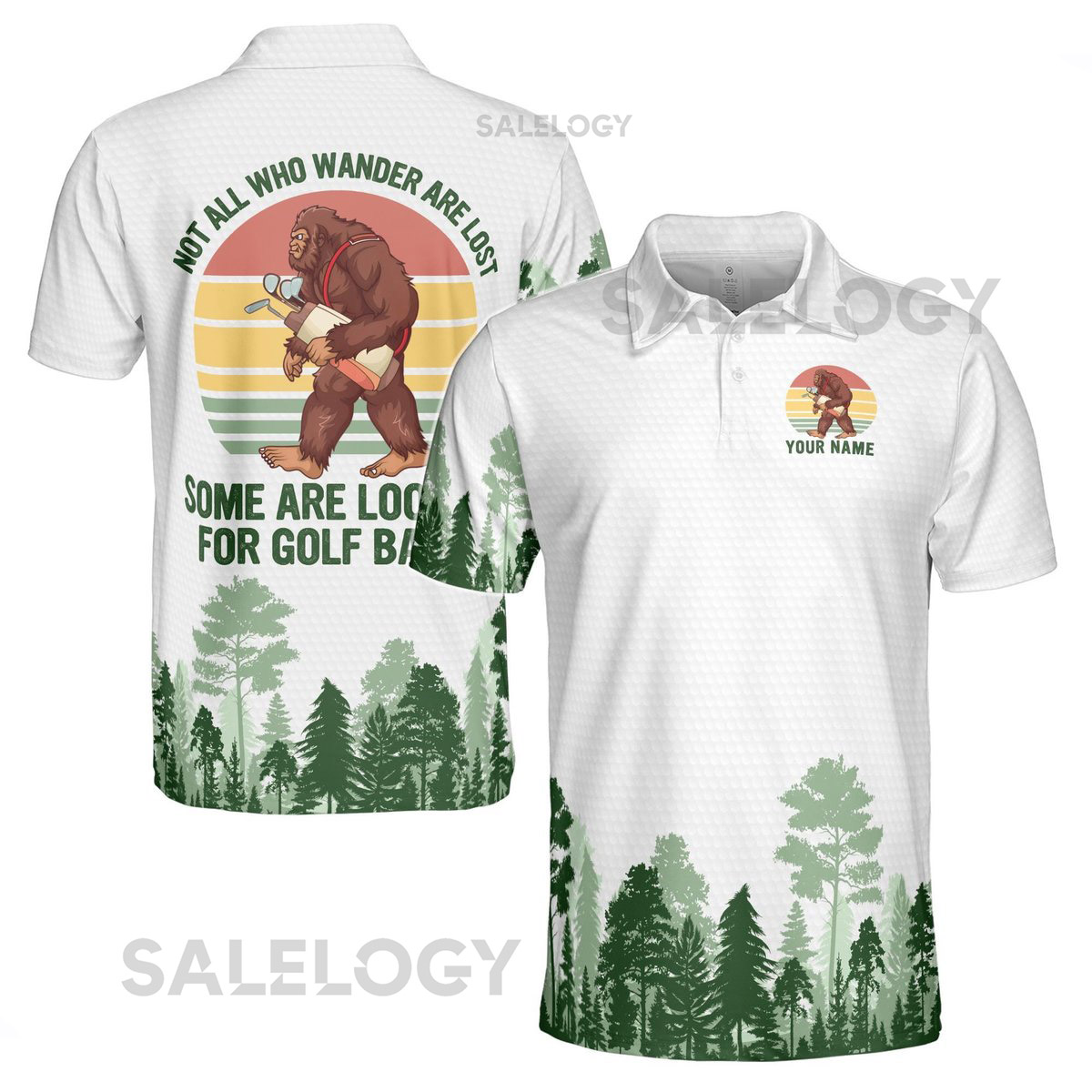 Custom Name Golf Bigfoot Some Are Looking For Golf Balls Men39s Polo S-5XL_96