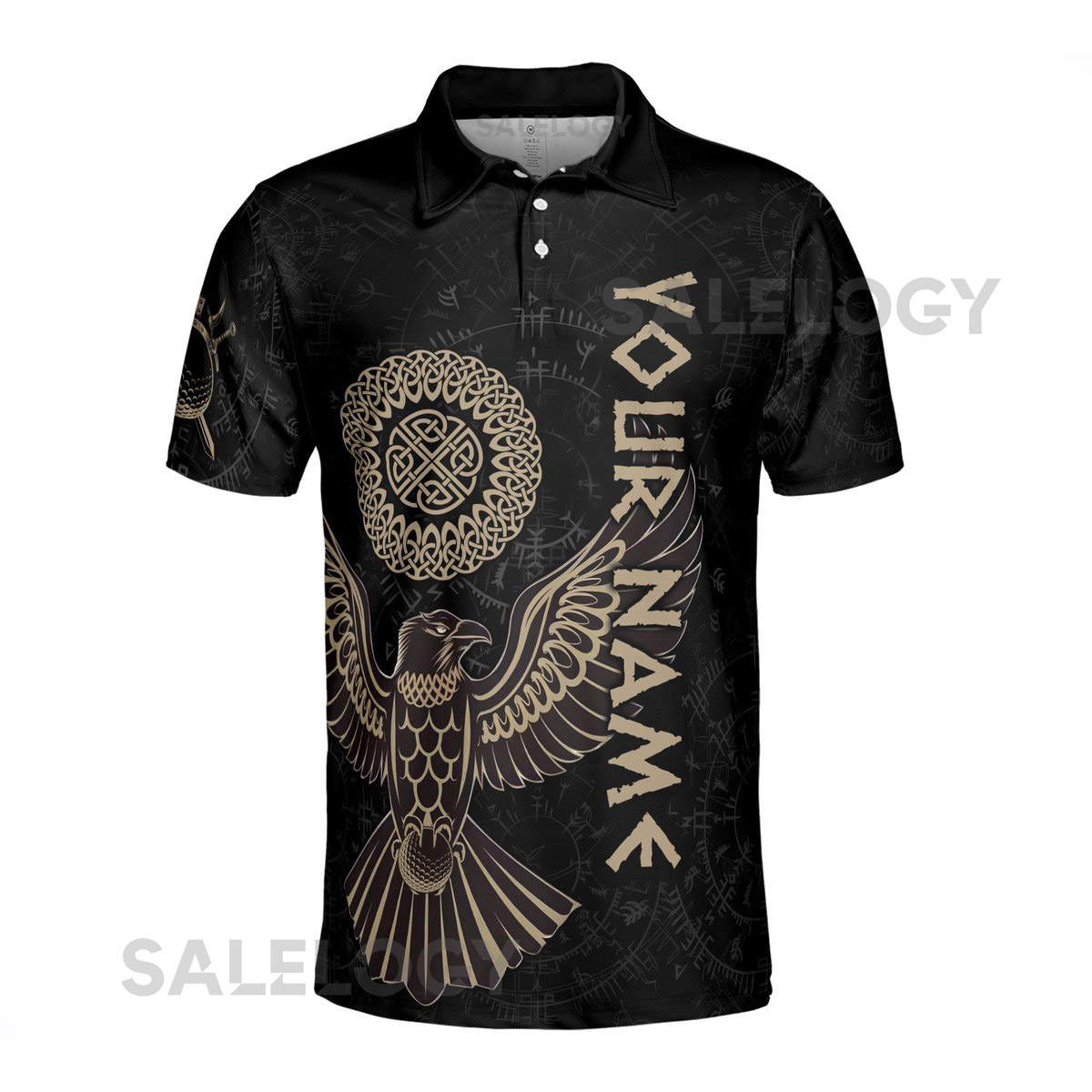 Custom Name The Viking Raven But Like Golf Men39s Polo S-5XL_210