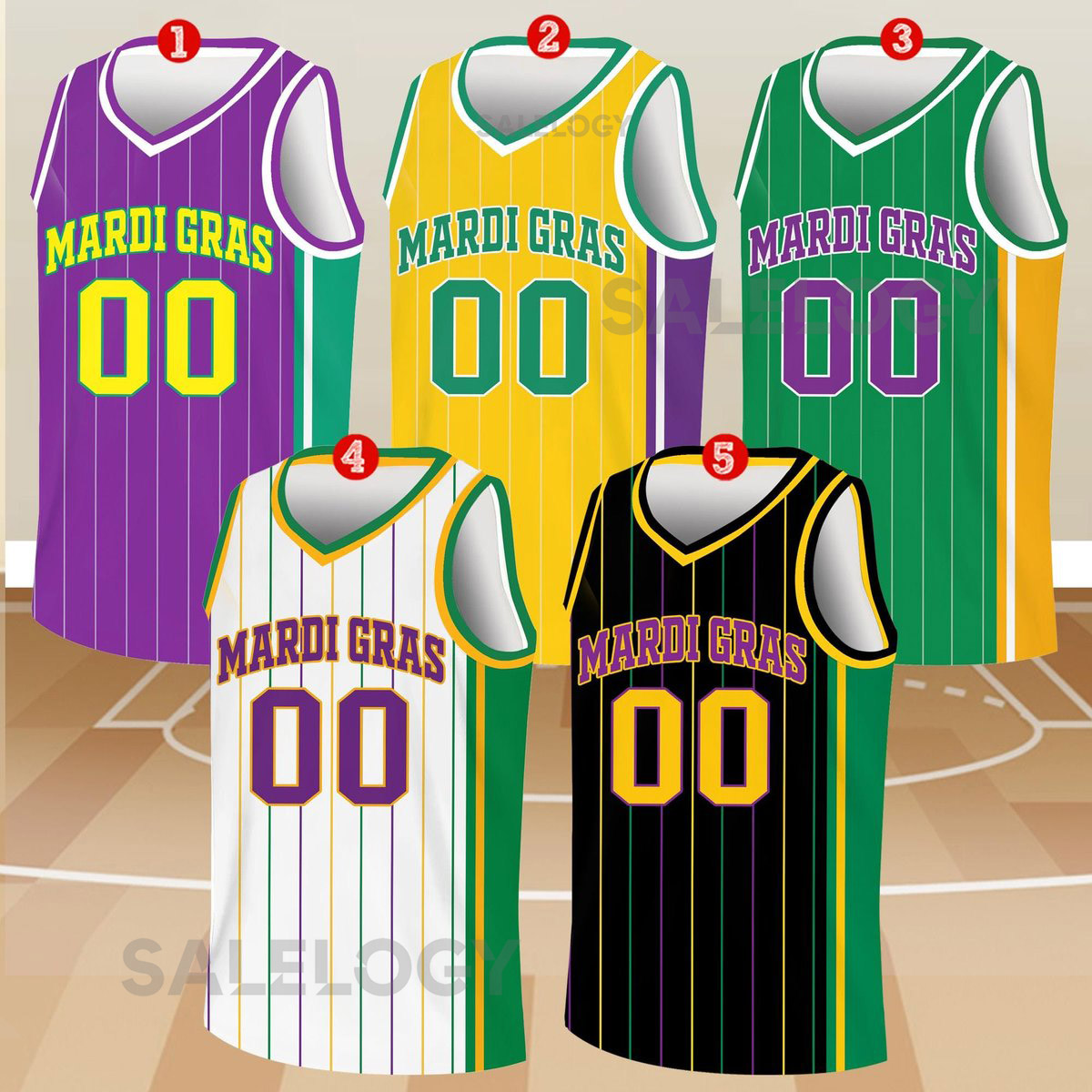 Custom Mardi Gras Basketball Jersey Team Name Number Basketball Jersey Team Basketball Jersey for Mardi Gras Parade New Orleans_192