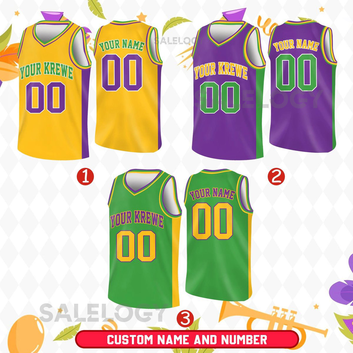 Personalized Mardi Gras Krewe Basketball Jersey Custom Krewe Name Number Cardinal Basketball Jersey Mardi Gras Outfits For Family_203