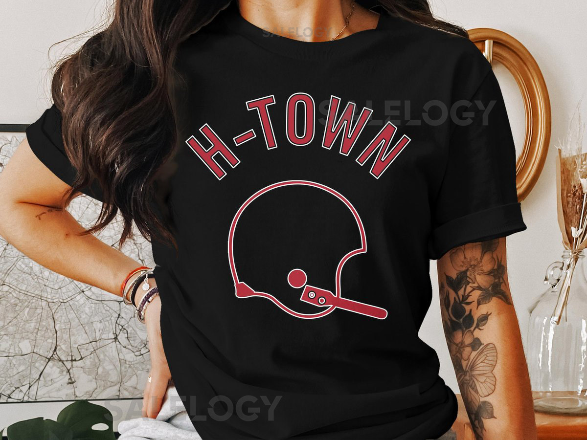 Houston Texans H-Town Football Retro Helmet Short-Sleeve Long-Sleeve T-_336
