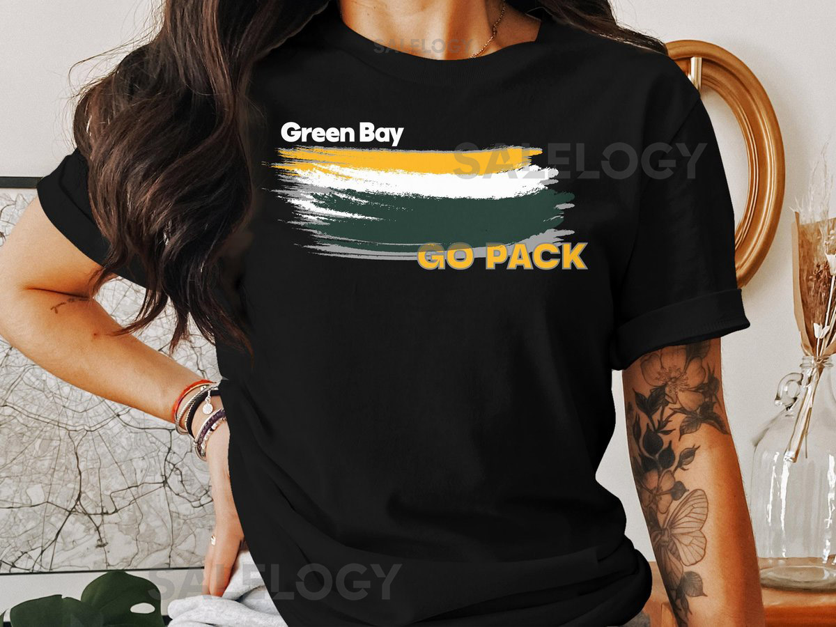 Green Bay Packers Football Color Swoosh Short-Sleeve Long-Sleeve T-Shirts_454