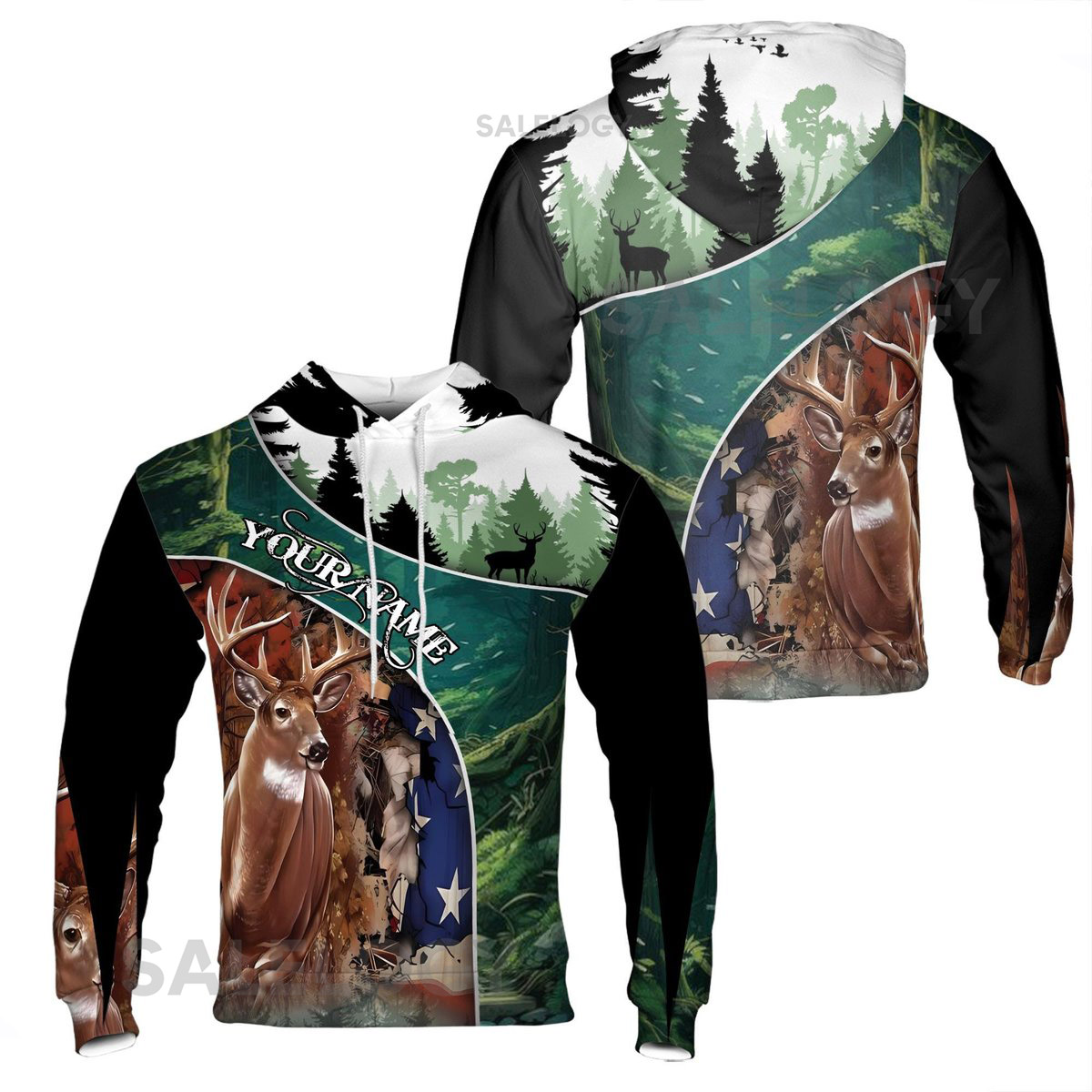 Custom Name Deer Hunting American Hunting Season Hoodie S-5XL_14