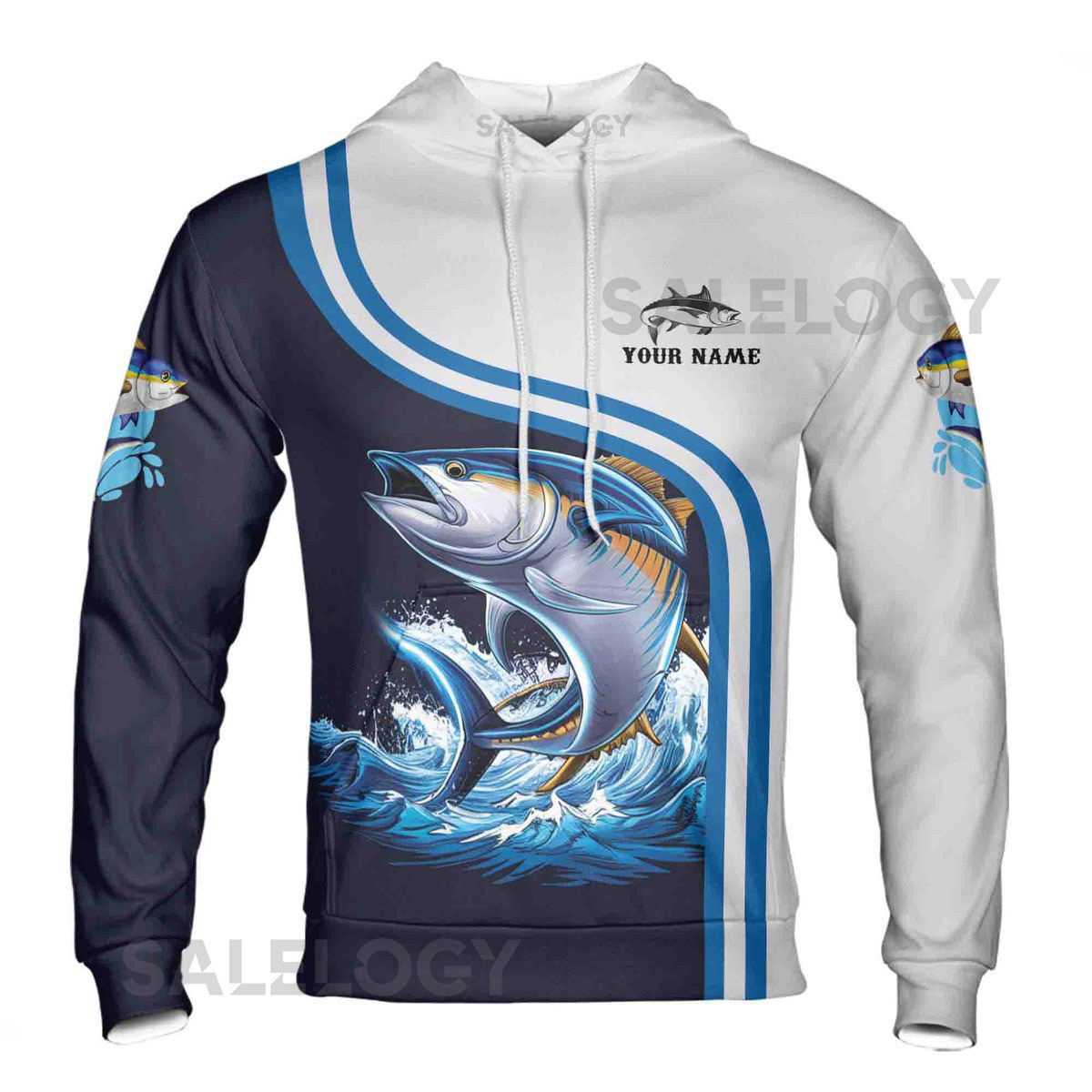 Custom Name Fishing Water Tuna Your Boat Name Hoodie S-5XL_24