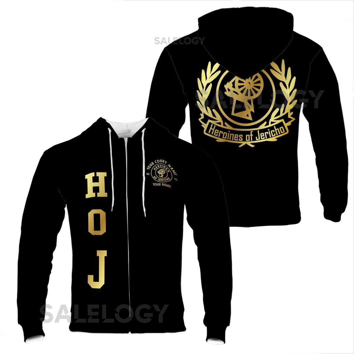 Customized Heroines of Jericho Golden HOJ Pattern Hoodie S-5XL_80