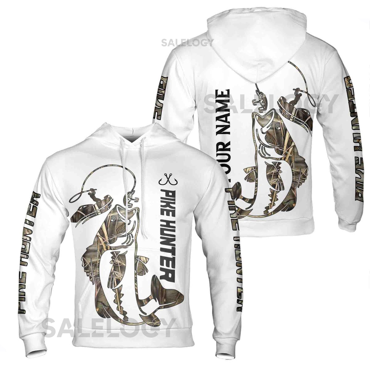 Custom Name Pike Hunter Fisherman Hoodie S-5XL_62