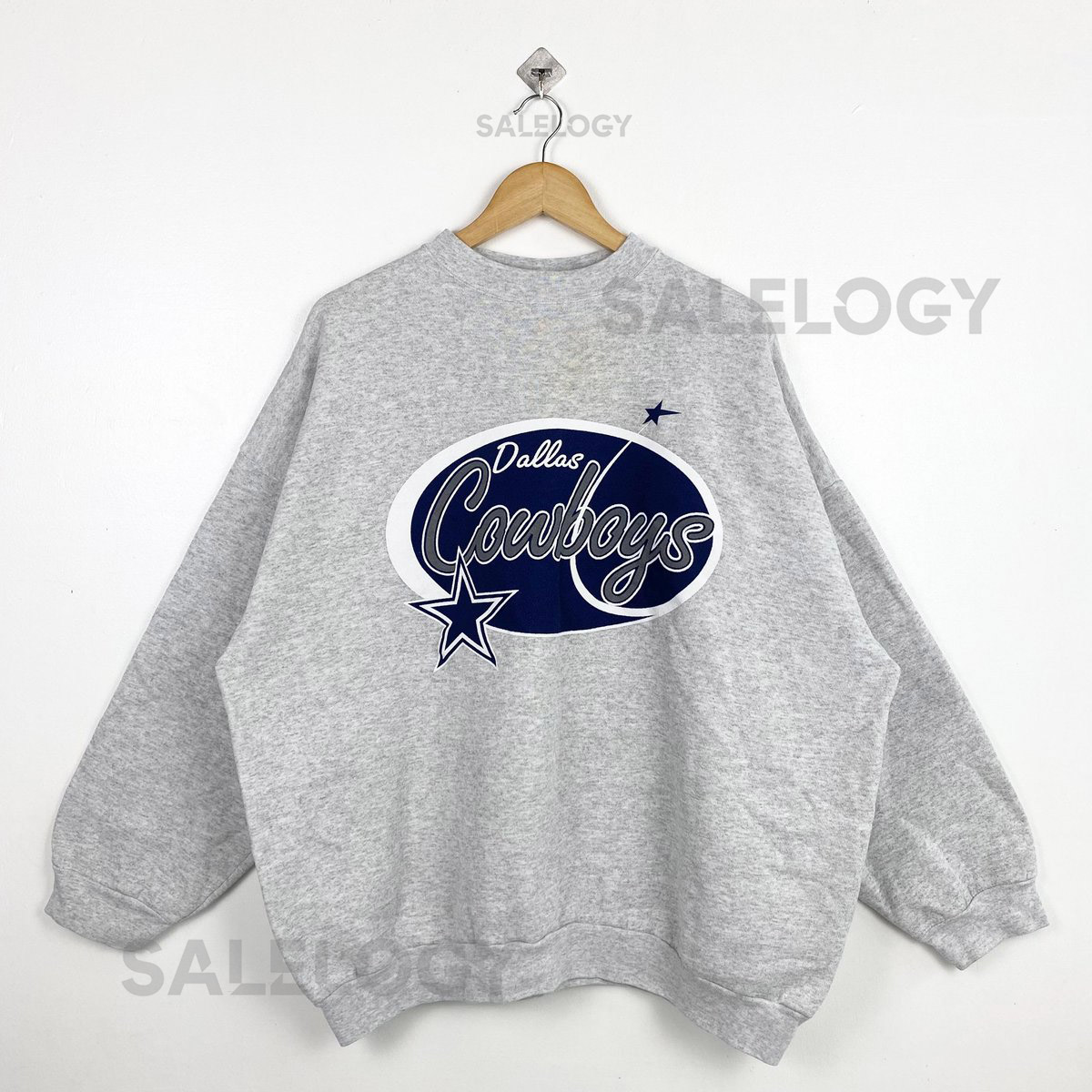 90s NFL Dallas Cowboys Crewneck Sweatshirt Print Logo Grey Color Mens 3XL_8