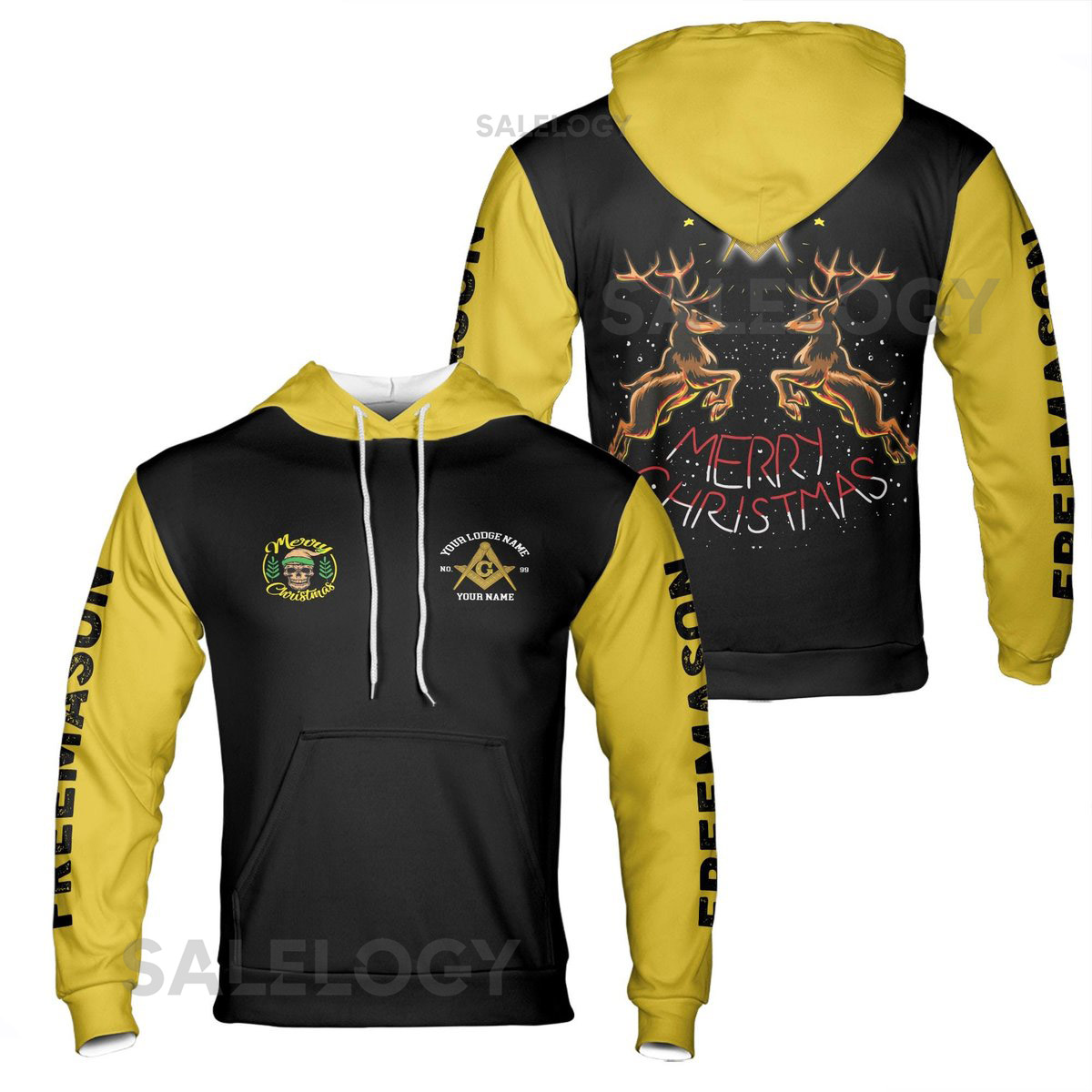 Customized Merry Christmas Winter Freemasonry Hoodie S-5XL_86